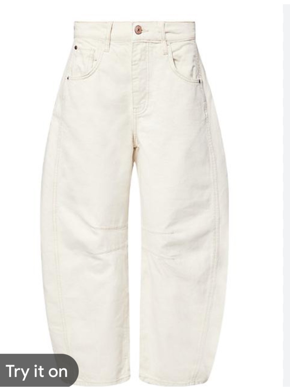 Free People Barrel-Leg Jeans in MILK size 24
